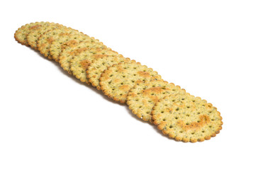 salted cracker with herbs isolated