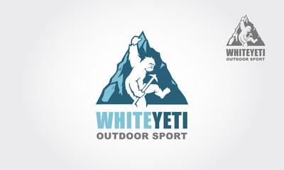 White Yeti Outdoor Sport Vector Logo Illustration.  Yeti, Vector logo template. he vector logo template is suitable for business and product names. - obrazy, fototapety, plakaty