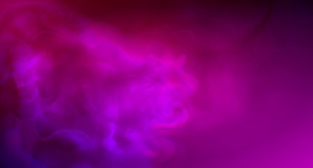 Realistic purple fog. Copy space. Colored fog. Hookah smoke. Neon color. Vector stock illustration. Purple bursts of light. Blurry shadows and rays of light. Mystic spectacular colored smoke. Abstract