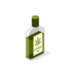 Cannabis oil. Vector 3d isometric, color web icon, new flat style. Creative illustration design, idea for infographics.