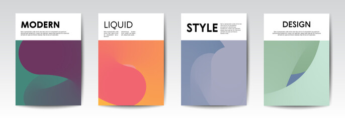 Obraz premium Trendy liquid design template for document cover