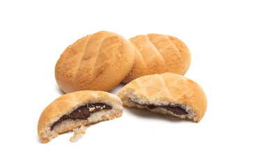 cookies with chocolate filling isolated