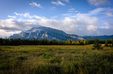 Mount Rundle in morning sunrise