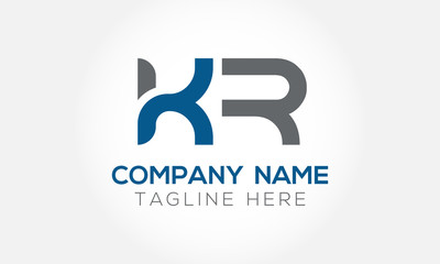 Initial Linked Letter KR Logo Design vector Template. Creative Abstract KR Logo Design Vector Illustration