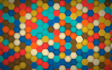 Abstract colorful background hexagon texture