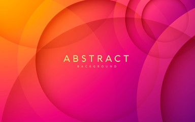 Obraz premium Abstract 3D circle layer orange and purple gradient background 