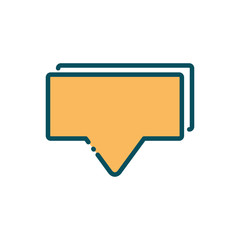 talk bubble message social media line and fill