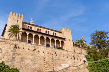 Royal Palace of La Almudaina in Palma de Mallorca on the Island of Mallorca, Baleares, Spain