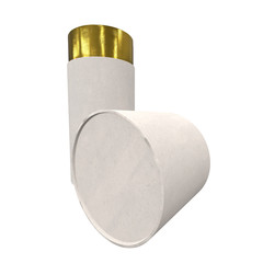 Kraft paper cardboard tube package with gold part mock up. 3d render isolated on white background.