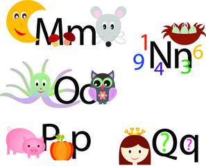 Alphabet Letters with Illustrations 