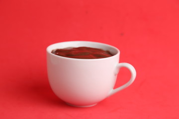 white cup of delicious chocolate