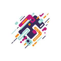 abstract colored forms and line vector isolated elements.