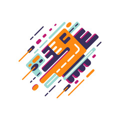 abstract colored forms and line vector isolated elements.