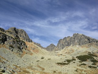 Tatra mountains against the blue sky