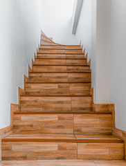 Interior of wooden staircase for up to 2nd floor