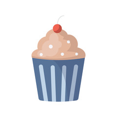 Cupcake vector set illustration isolated on white background.