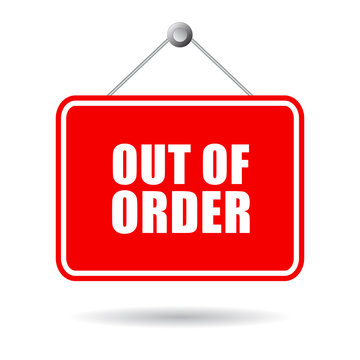 Out of order door sign