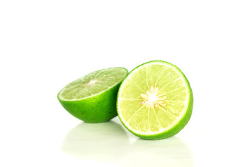 Fototapeta na wymiar Fresh lime on white background isolated image