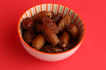 Moroccan dates in color background