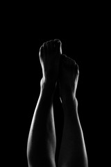Silhouette sur fond noir