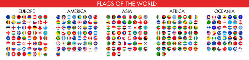 Flag of world. Vector icons - obrazy, fototapety, plakaty