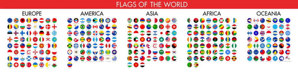 Fotobehang Flag of world. Vector icons © FourLeafLover
