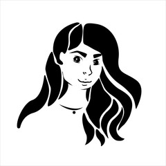 Stylized female portrait black and white