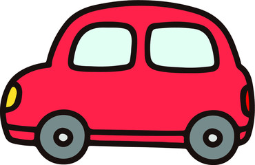 Outlined simple red car