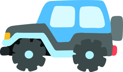Simple and flat colored 4wd in blue
