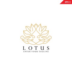 Fototapeta premium Luxury Monogram Lotus Flower Logo Template Design Inspiration