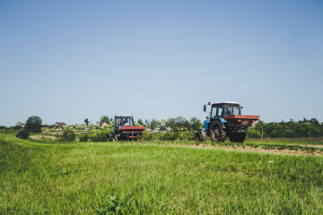 tractor in a field