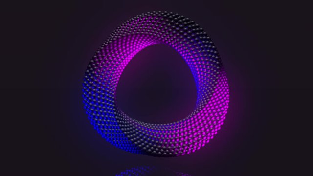 3d render Abstract ring rotating. Moebius ring. White clean rings animation. Motion design. Smooth hypnotic pattern. Seamless loop.