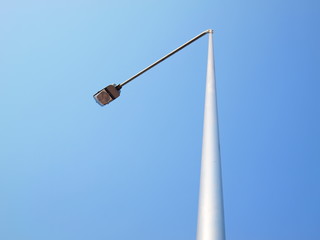 Fototapeta premium Outdoor street lamp On a background that is clean and bright blue sky With copy space