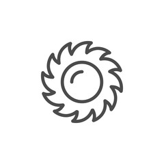 Sun line outline icon and light object