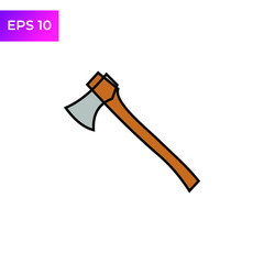 Axe Flat icon template color editable. Axe symbol vector sign isolated on white background. Simple logo vector illustration for graphic and web design.