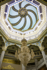 Interior of the largest and highest Muslim mosque in Europe. Moscow, Russia