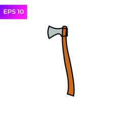 Axe Flat icon template color editable. Axe symbol vector sign isolated on white background. Simple logo vector illustration for graphic and web design.