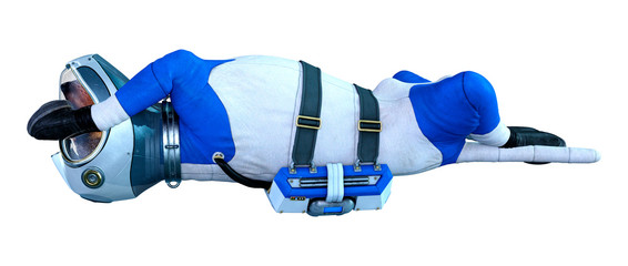 3D Rendering Astronaut Dog on White © photosvac