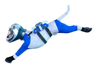 3D Rendering Astronaut Dog on White © photosvac