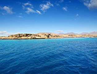 Naklejka premium blue sea and rocks.