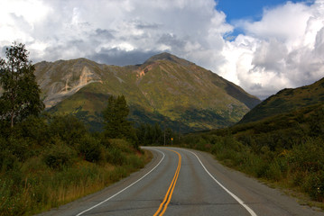 Hatcher Pass Road winds through the mountains for roughly 60 miles