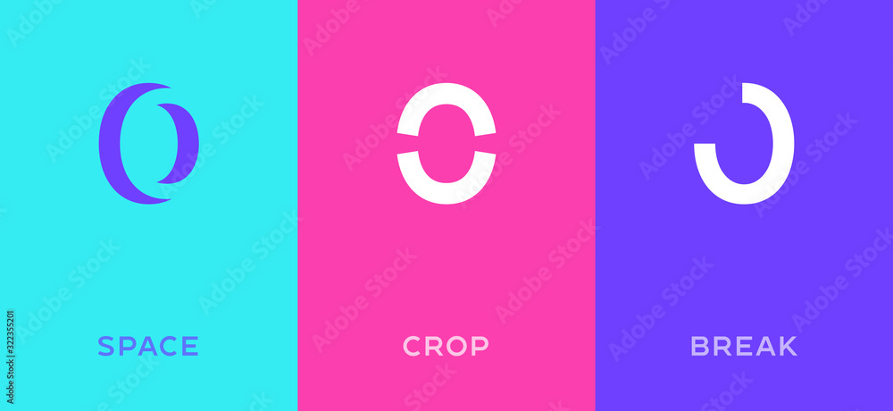 Poster set of number 0 minimal logo icon design template elements
