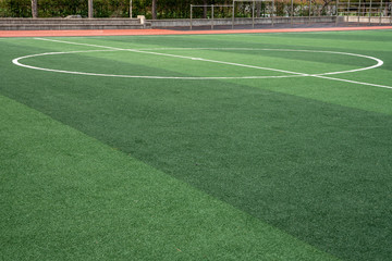 Artificial turf on soccer field