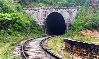 Dark Tunnel railway line Ceylon Sri Lanka