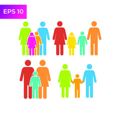 happy family icon template color editable. happy family symbol logo vector sign isolated on white background illustration for graphic and web design.