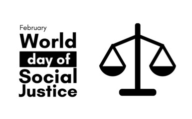 World day of Social Justice in February. Vector illustration stamp.