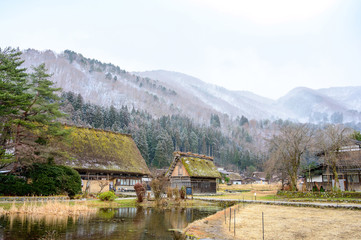 Fototapeta na wymiar Shirakawago historic village, Ono district, Gifu prefecture, Japan
