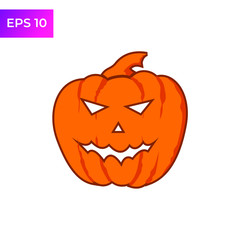 Jack O Lantern, Halloween pumpkin icon template color editable. Flat Halloween pumpkin symbol logo vector sign isolated on white background illustration for graphic and web design.