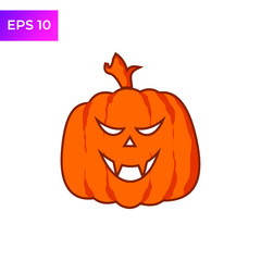 Jack O Lantern, Halloween pumpkin icon template color editable. Flat Halloween pumpkin symbol logo vector sign isolated on white background illustration for graphic and web design.