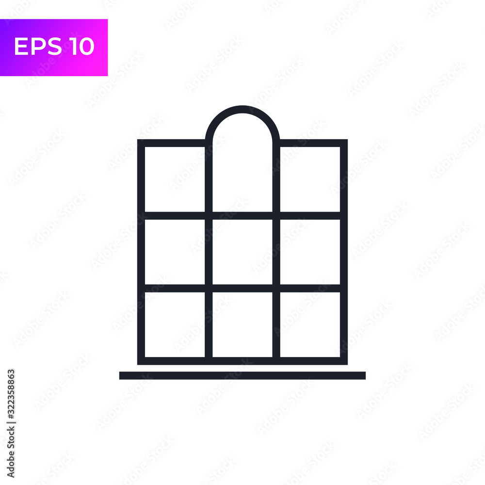 Poster window icon template color editable. window symbol logo vector sign isolated on white background ill